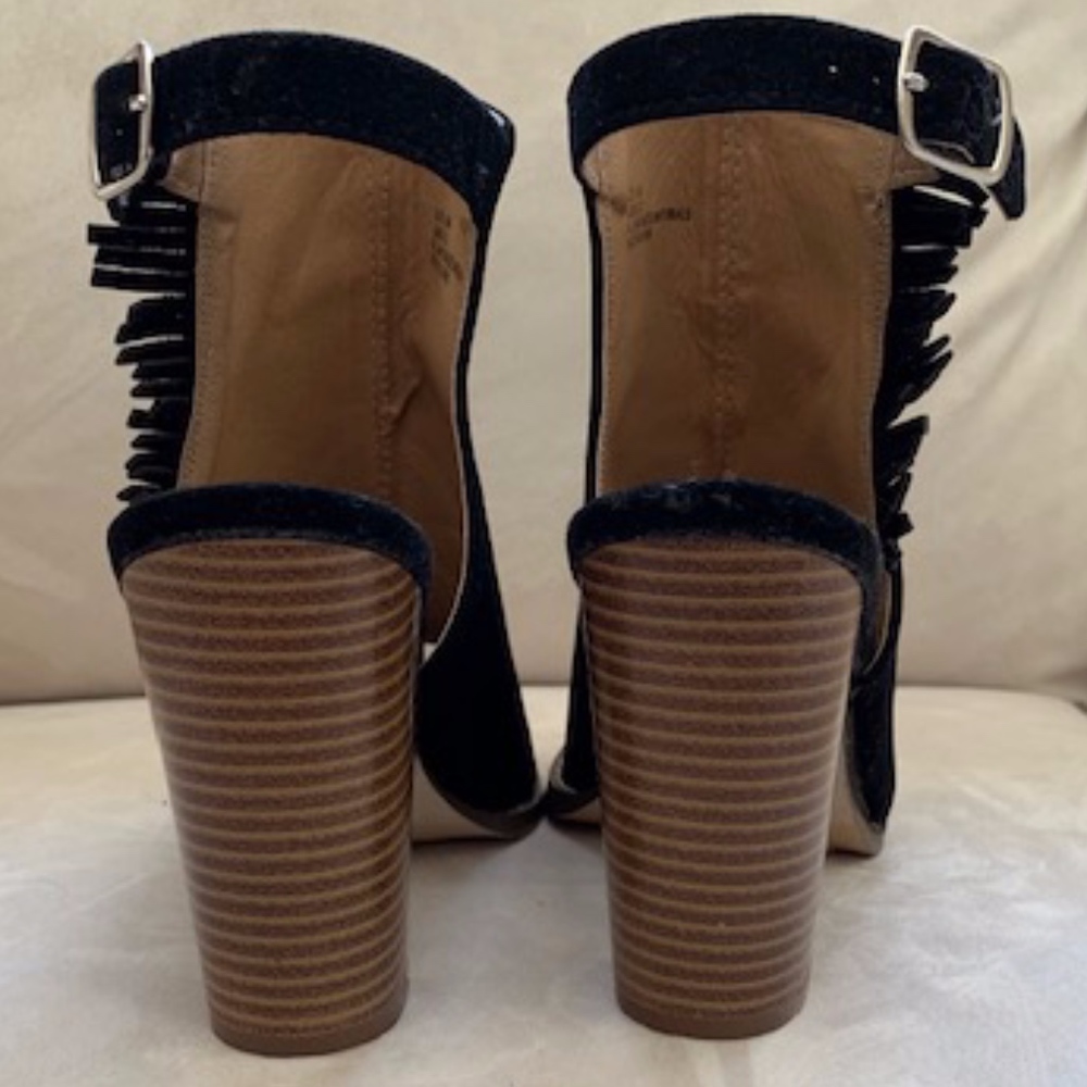 Sociology Peep/open Toe Booties Size 6, black - Picture 4 of 5